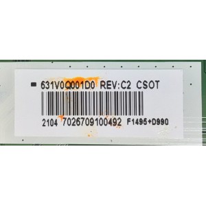 MAIN PARA TV TOSHIBA NUMERO DE PARTE 631V0Q001D0 / VTV-L55736 / VTV-L55736 REV:1 / 631V0Q00170 REV:C2 / UCM8 VTV-L55736 REV:1 / MODELO 43LF621U21